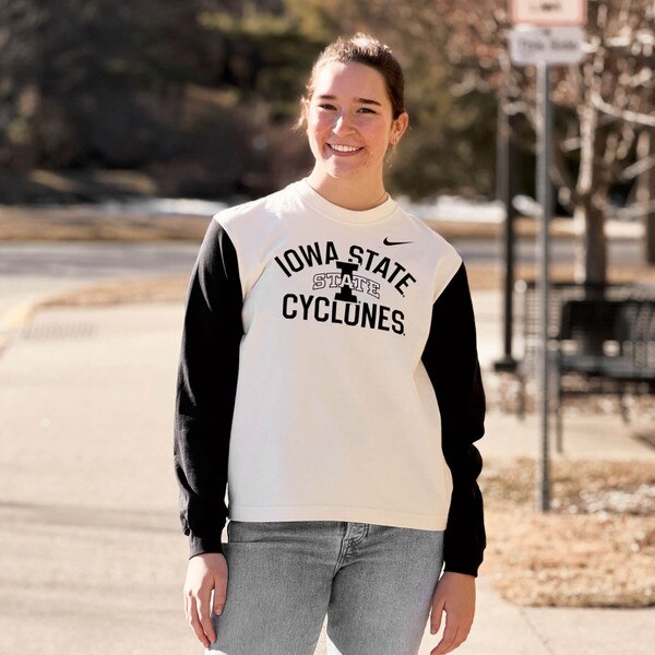 Nike® Women's 5-Bar Cream & Black Long Sleeve
